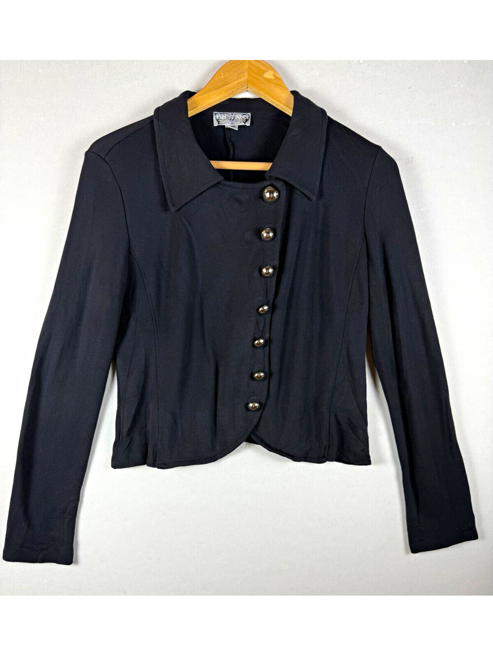 High Street Women’s Black Knit Suit Jacket Blazer M Long Sleeve